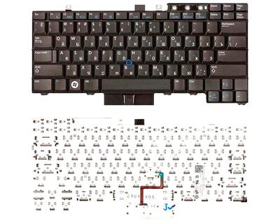 Клавиатура для ноутбука Dell Latitude E5400, E6410, E6400, E5500, E5510, E5410, E6500, E6510, M4500 с указателем (Point Stick) Black, RU/EN