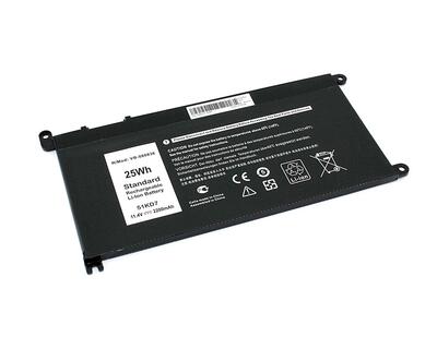 Аккумуляторная батарея для ноутбука Dell 51KD7 Latitude 3180 11.4V Black 2200mAh OEM