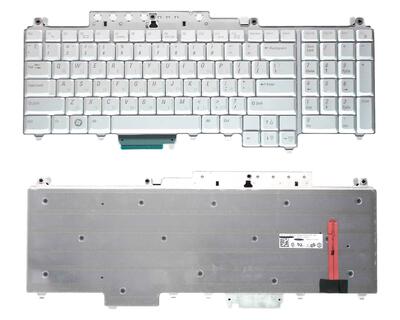 Клавиатура для ноутбука для Dell Inspiron (1700, 1721, Vostro 1700, XPS M1720 M1721 M1730) с подсветкой (Light) Silver, RU/EN