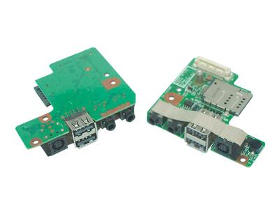 Плата питания для ноутбука Dell Latitude E5400 на плате с USB и Audio разъемами На плате смонтированы разъем питания, два USB разъема и два аудио разъема 48.4X704.011