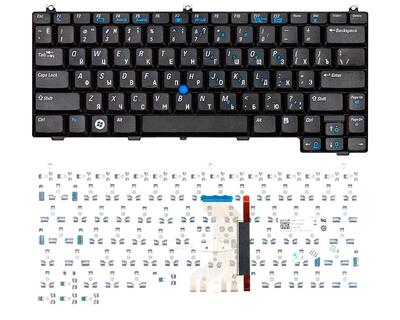 Клавиатура для ноутбука Dell Latitude (D420, D430), с указателем (Point Stick) Black, RU