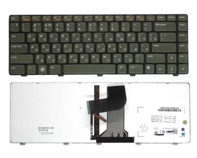Клавиатура Dell Inspiron (M4040, M4110, M5040, N4050, N4110) Vostro (1540, 3550) с подсветкой (Light), Black, (Black Frame) RU/EN