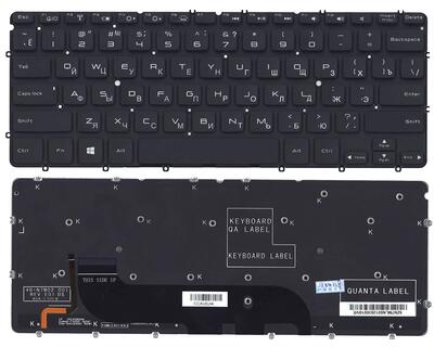Клавиатура для ноутбука Dell XPS 12, 13, 13R, 13Z, L321X, L322X с подсветкой (Light), Black, (No Frame) RU