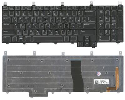 Клавиатура для ноутбука Dell Alienware (M17X) с подсветкой (Light), Black, RU/EN