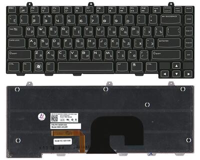 Клавиатура для ноутбука Dell Alienware (M14x R1, M14x R2) с подсветкой (Light), Black, RU/EN
