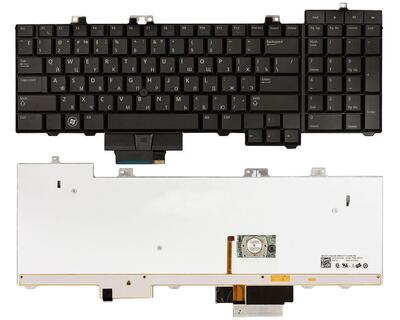 Клавиатура для ноутбука Dell Precision (M6400, M6500) с указателем (Point Stick) с подсветкой (Light), Black, RU/EN