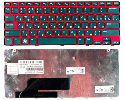 Клавиатура для ноутбука Dell Inspiron (M101Z, M102Z, 1120, 1122) Black, (Red Frame) RU