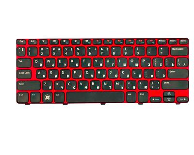 Клавиатура для ноутбука Dell Inspiron (M101Z, M102Z, 1120, 1122) Black, (Red Frame) RU - фото 3