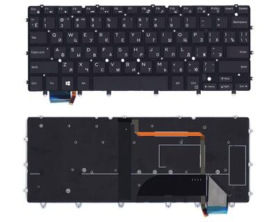 Клавиатура для ноутбука Dell XPS (13 9343) с подсветкой (Light), Black, (No Frame), RU